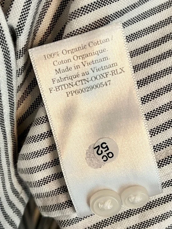 Like New Everlane Must Have Oxford Organic Cotton Charcoal White Stripe  Shirt 4 - Picture 7 of 7